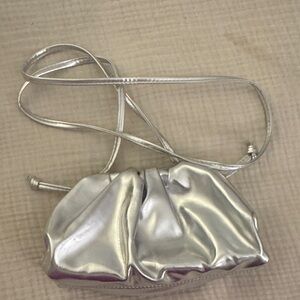Silver crossbody dumpling bag